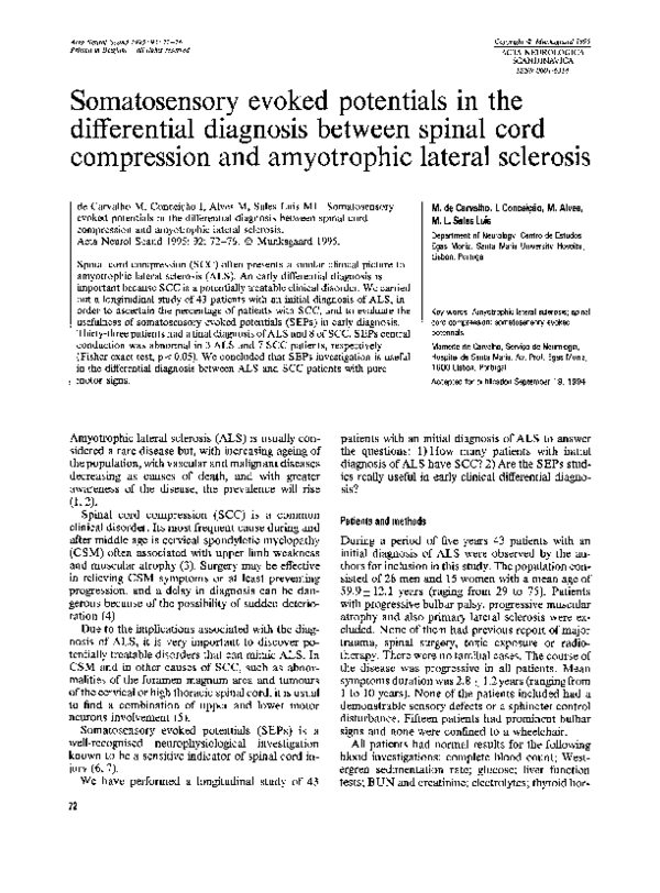 (PDF) Somatosensory evoked potentials in the differential diagnosis ...