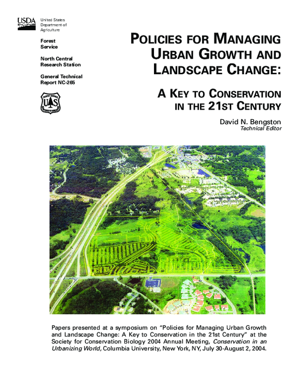(PDF) Policies for Managing Urban Growth and Landscape Change: A Key to ...