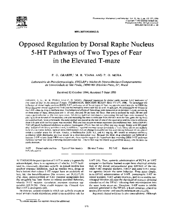 (PDF) Opposed regulation by dorsal raphe nucleus 5-HT pathways of two ...