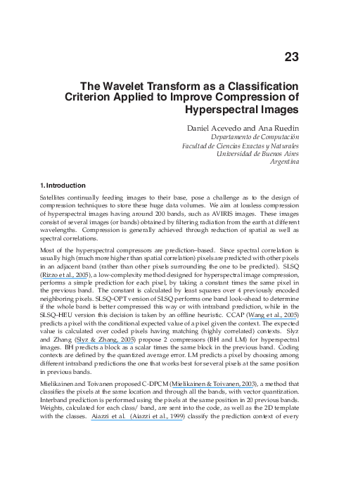 (PDF) The Wavelet Transform as a Classification Criterion Applied to ...