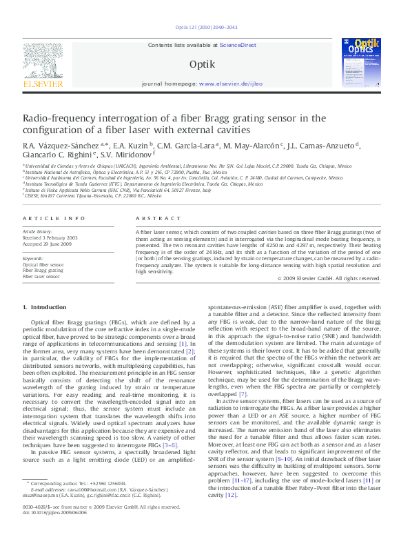 (PDF) Radio-frequency interrogation of a fiber Bragg grating sensor in ...
