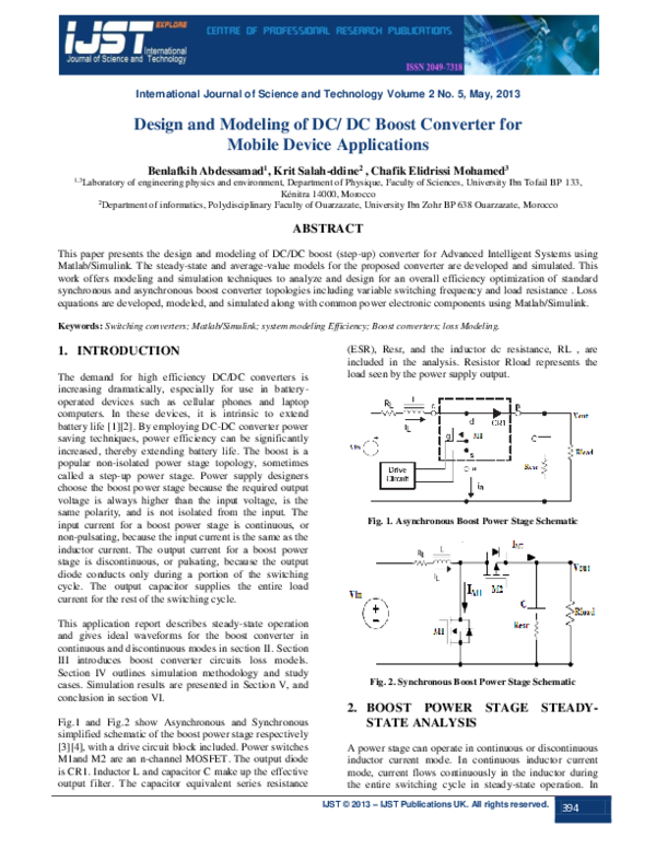 (PDF) Design and Modeling of DC/ DC Boost Converter for Mobile Device ...