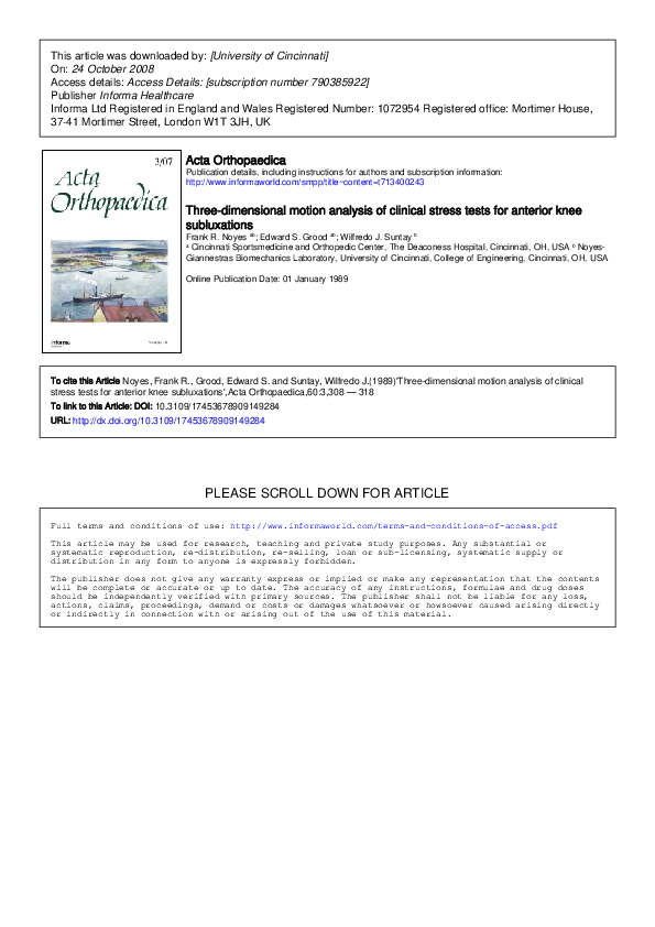 Pdf Three Dimensional Motion Analysis Of Clinical Stress Tests