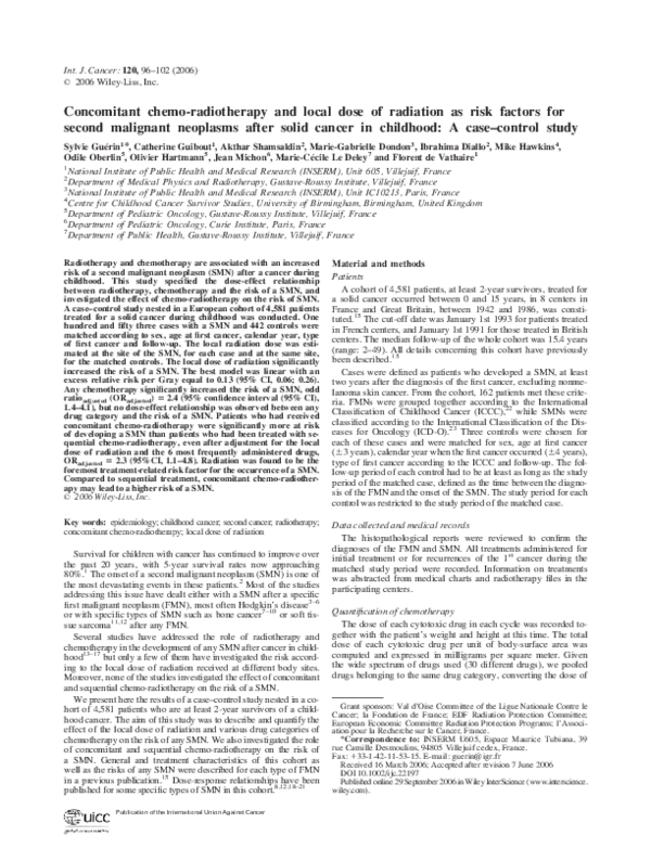 (PDF) chemoradiotherapy and local dose of radiation as