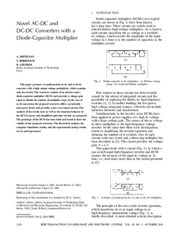 (PDF) Novel ACDC and DCDC converters with a diodecapacitor