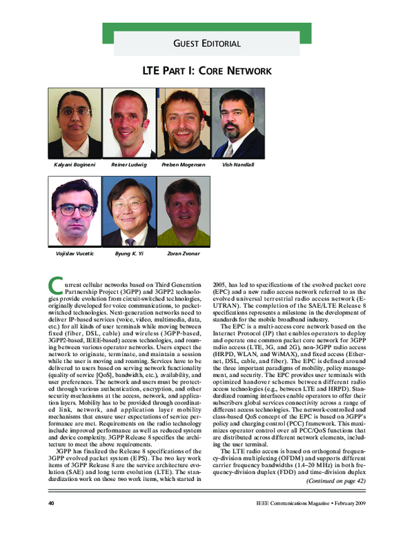 (PDF) LTE Part I: Core network