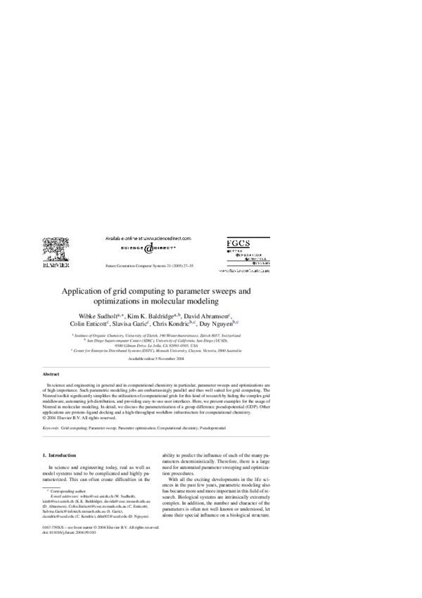 (PDF) Application of grid computing to parameter sweeps and ...