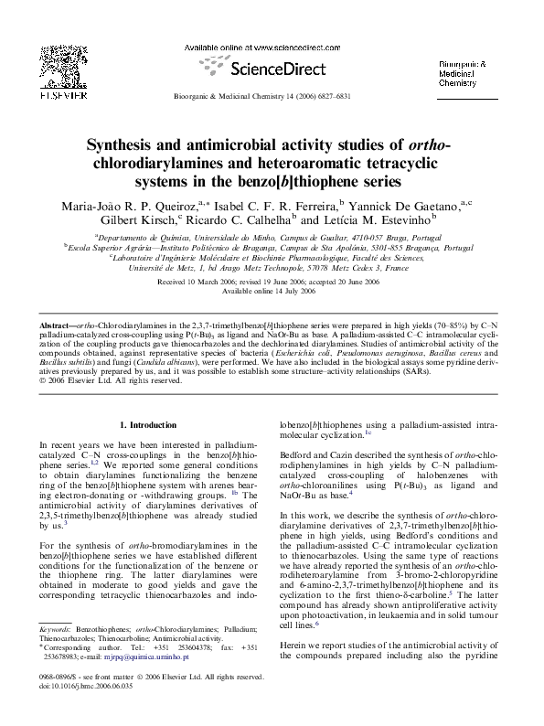 (PDF) Synthesis and antimicrobial activity studies of some novel ...