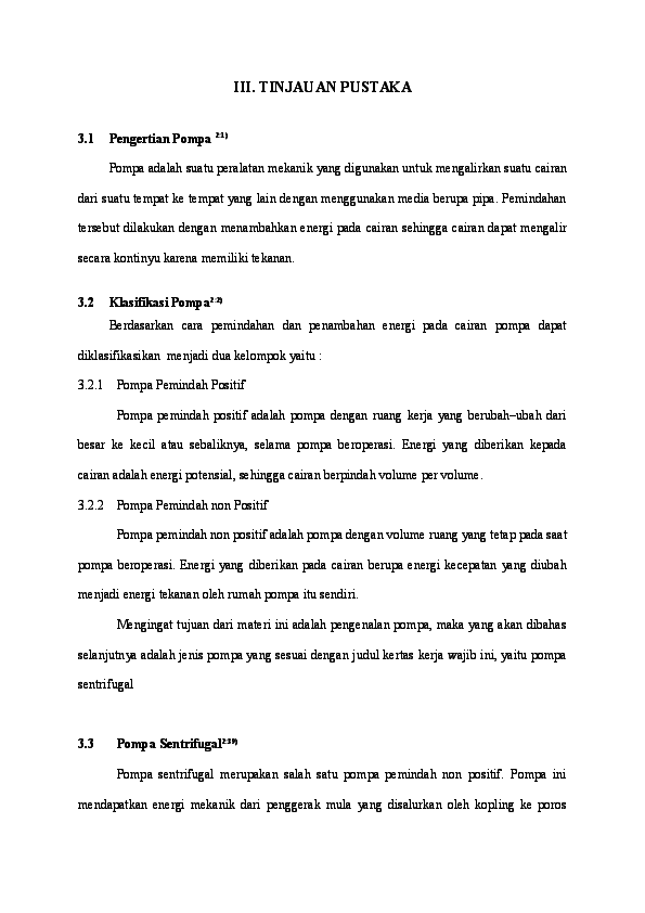 Doc Tinjauan Pustaka Pompa Sentrifugal Bagus Bahtiar Academia Edu