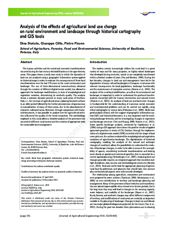 (PDF) Analysis of the effects of agricultural land use change on rural ...