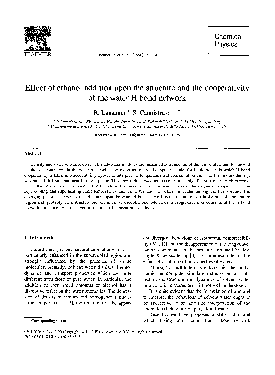 (PDF) Effect of Ethanol Addition Upon the Structure and the ...