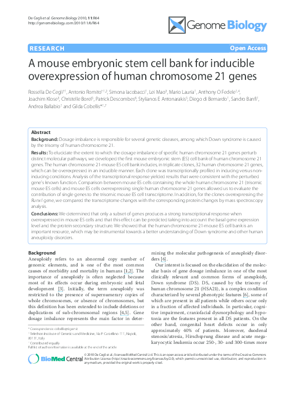 (PDF) A mouse embryonic stem cell bank for inducible overexpression of ...