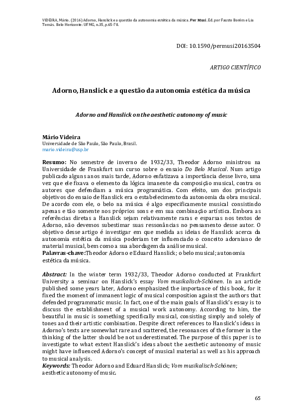 Adorno on popular music image