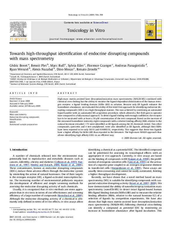 (PDF) Towards high-throughput identification of endocrine disrupting ...