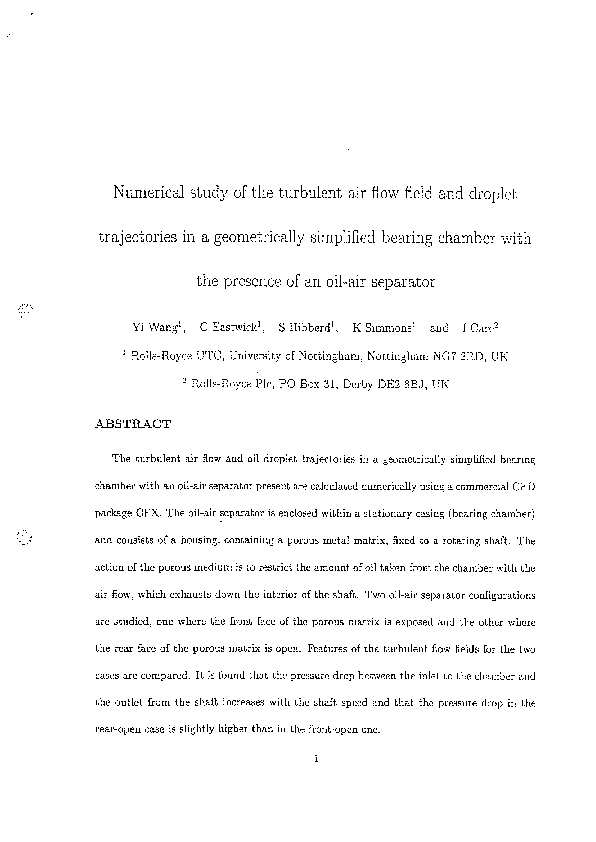 (PDF) Numerical study of the turbulent air flow field and droplet ...