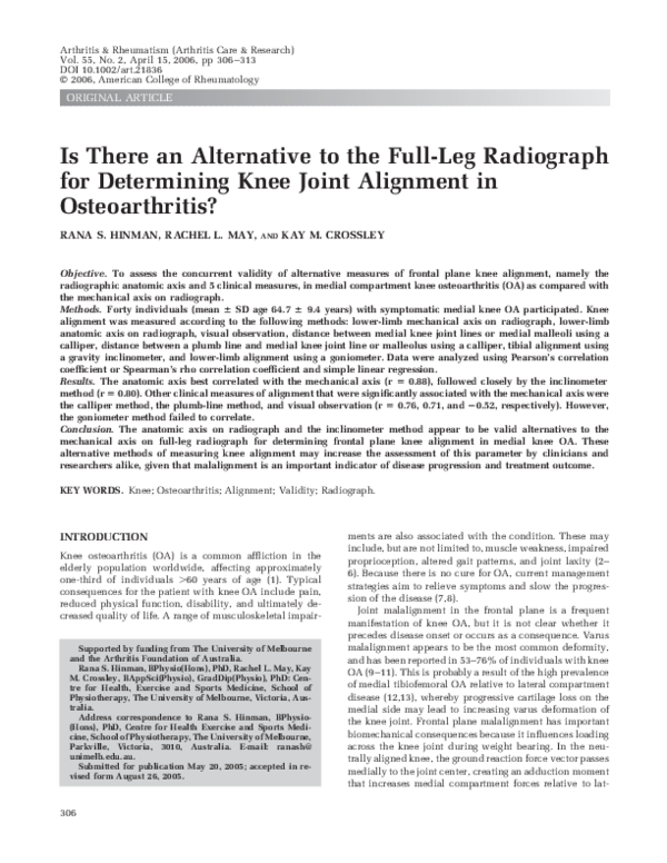 (PDF) Is there an alternative to the full-leg radiograph for ...