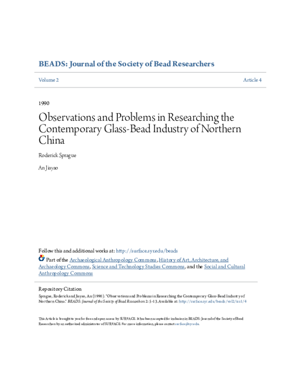 (PDF) Roderick Sprague and An Jiayao -- Observations and Problems in ...