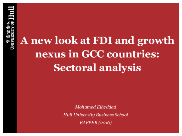(PDF) A new look at FDI and growth nexus in GCC countries: Sectoral ...