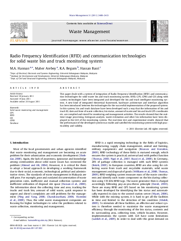 (PDF) Radio Frequency Identification (RFID) and communication ...