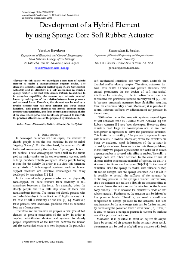 (PDF) Development of a Hybrid Element by using Sponge Core Soft Rubber ...