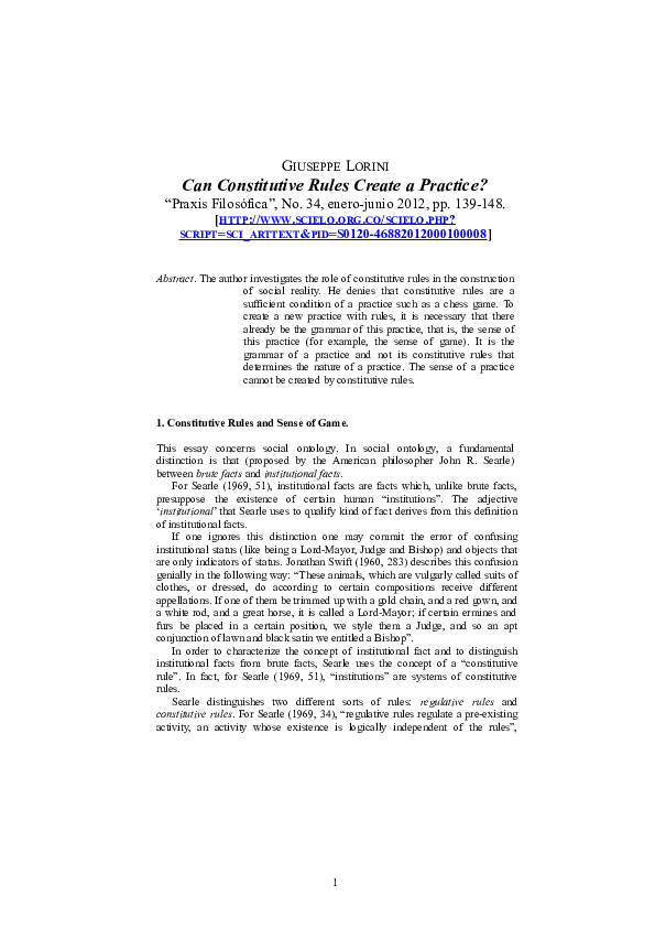 (DOC) Can Constitutive Rules Create a Practice?