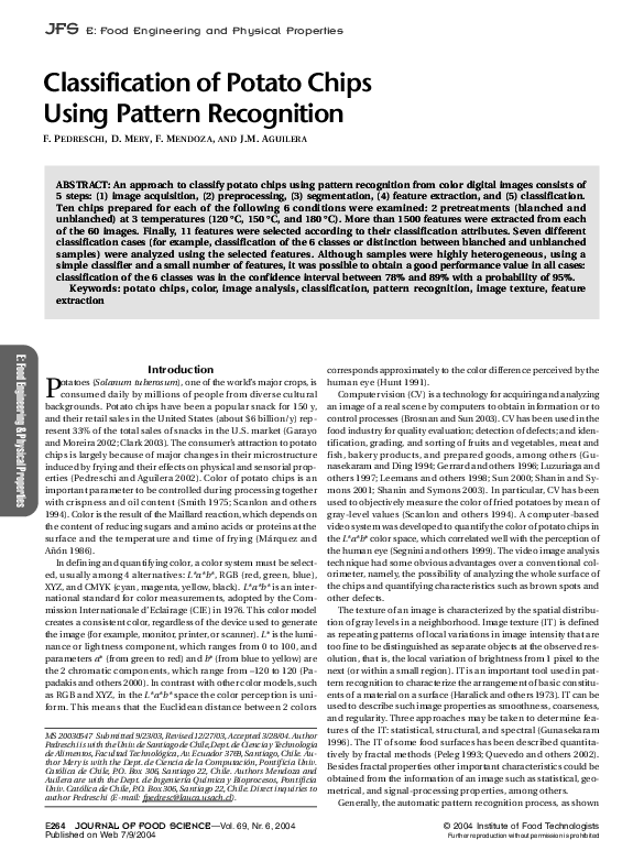 (PDF) Classification of Potato Chips Using Pattern Recognition