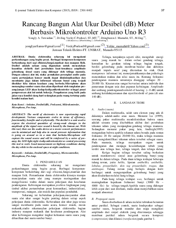 (PDF) Rancang Bangun Alat Ukur Desibel (dB) Meter Berbasis