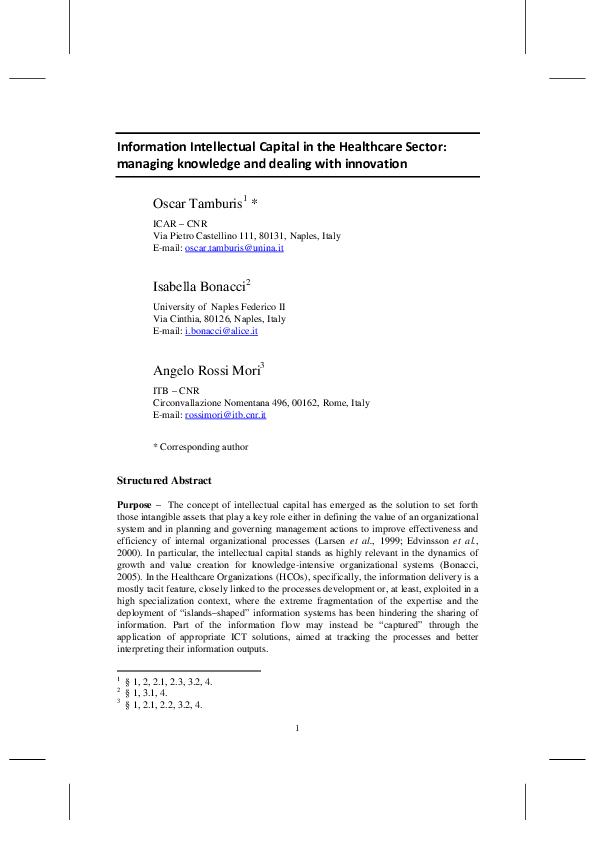 (PDF) Information Intellectual Capital in the Healthcare Sector ...