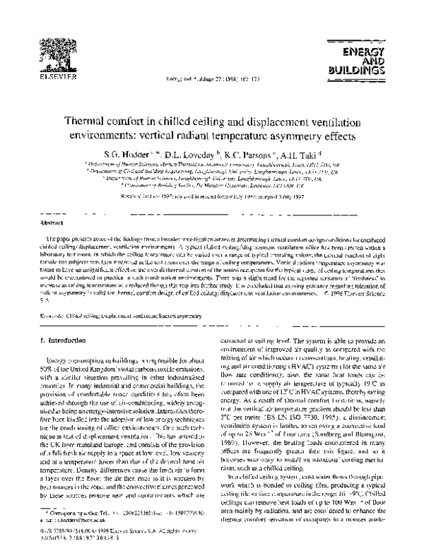(PDF) Thermal comfort in chilled ceiling and displacement ventilation ...