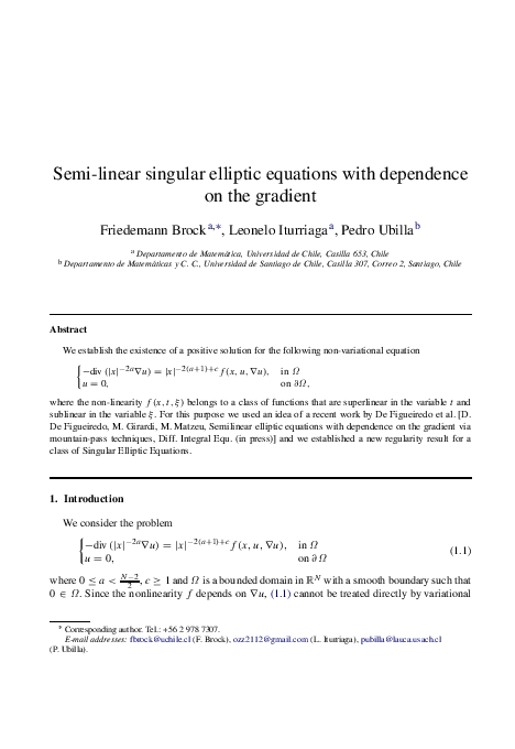 (PDF) Semi-linear singular elliptic equations with dependence on the ...