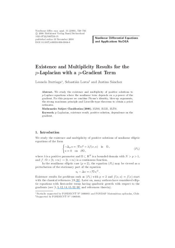 (PDF) Existence and Multiplicity Results for the p Laplacian with a p ...