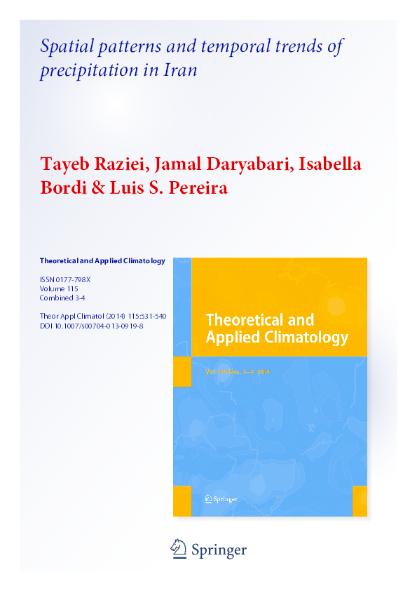 (PDF) Spatial patterns and temporal trends of precipitation in Iran