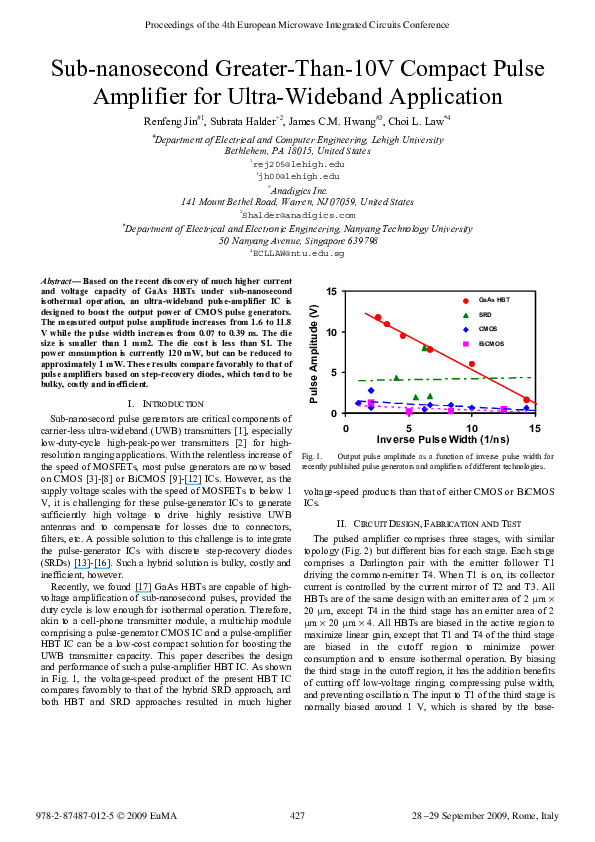 (PDF) Subnanosecond greater-than-10V compact pulse amplifier for ultra ...