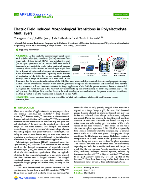 (PDF) Electric Field Induced Morphological Transitions in ...