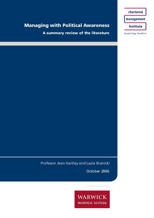 (PDF) Managing with political awareness