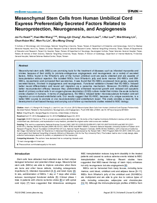 (PDF) Mesenchymal Stem Cells from Human Umbilical Cord Express ...