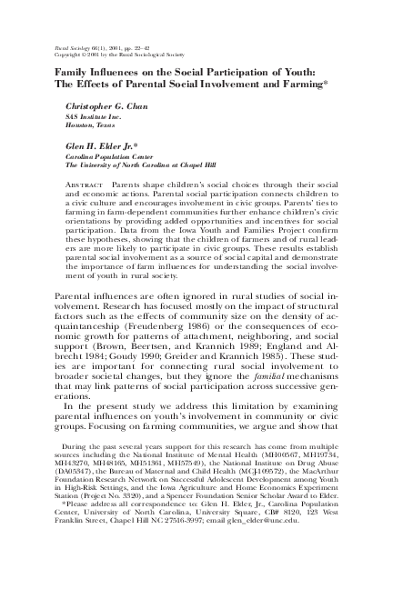 (PDF) Family Influences on the Social Participation of Youth: The ...