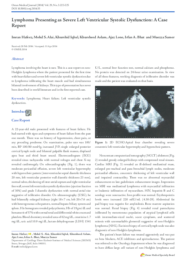  pdf lymphoma presenting as severe left ventricular systolic
