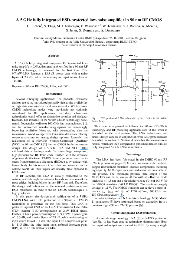 (PDF) A Low Power Low Noise Amplifier In CMOS Ozlem Sen Academia.edu
