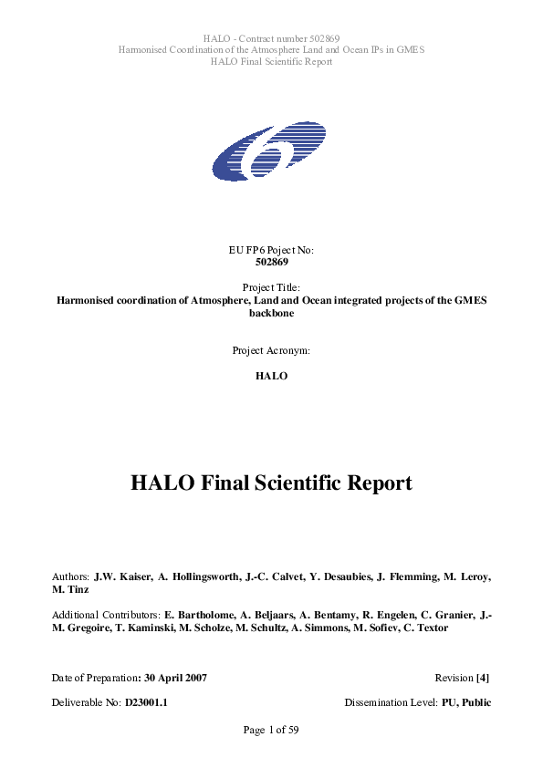 (PDF) HALO Final Scientific Report