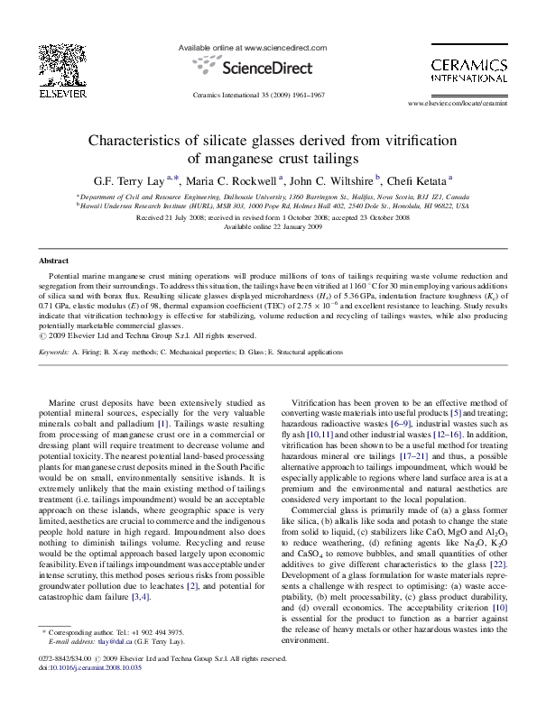 Pdf Characteristics Of Silicate Glasses Derived From Vitrification Of