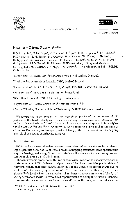 Pdf News On C From Decay Studies Yolanda Prezado Academia Edu
