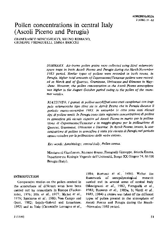 (PDF) Pollen concentrations in central italy (ascoli piceno and siena