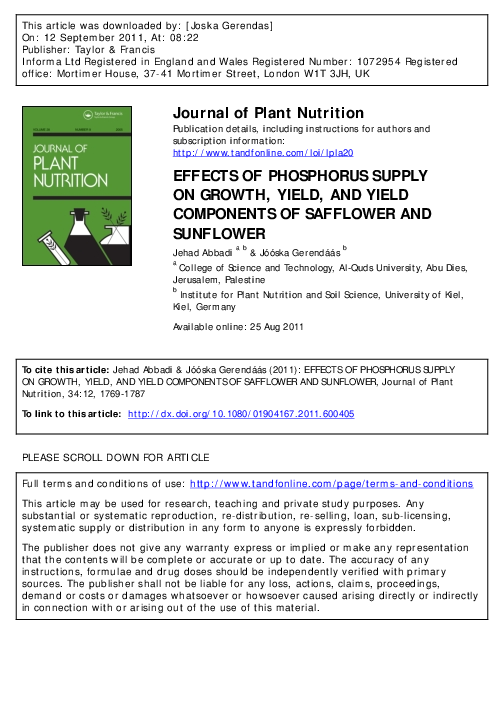 Christian-Albrechts-Universitt zu Kiel | Institute of Plant Nutrition and Soil  Science - Academia.edu