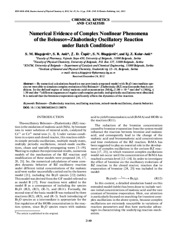 Image illustrating different phases or 'transition scenarios' observed in the evolution of the Belousov-Zhabotinsky reaction.