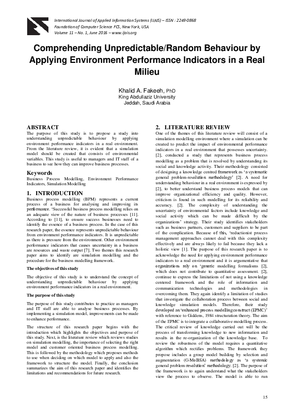 (PDF) Comprehending Unpredictable/Random Behaviour by Applying ...