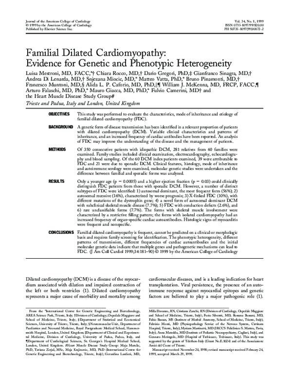 (PDF) Familial dilated cardiomyopathy