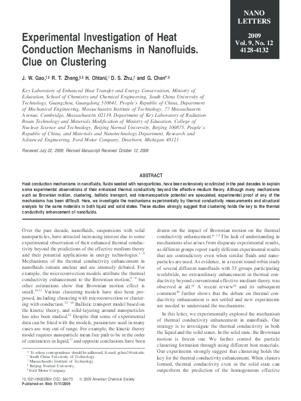 (PDF) Experimental investigation of heat conduction mechanisms in ...