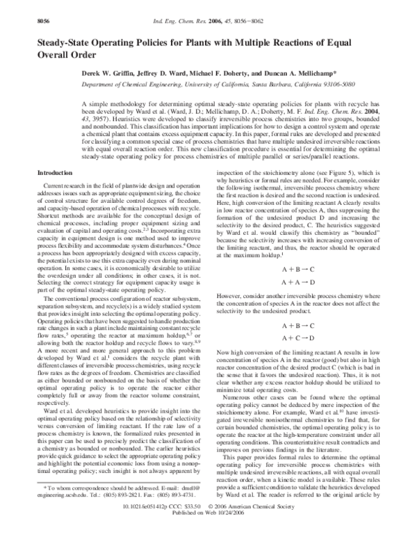 (PDF) Steady-State Operating Policies for Plants with Multiple ...
