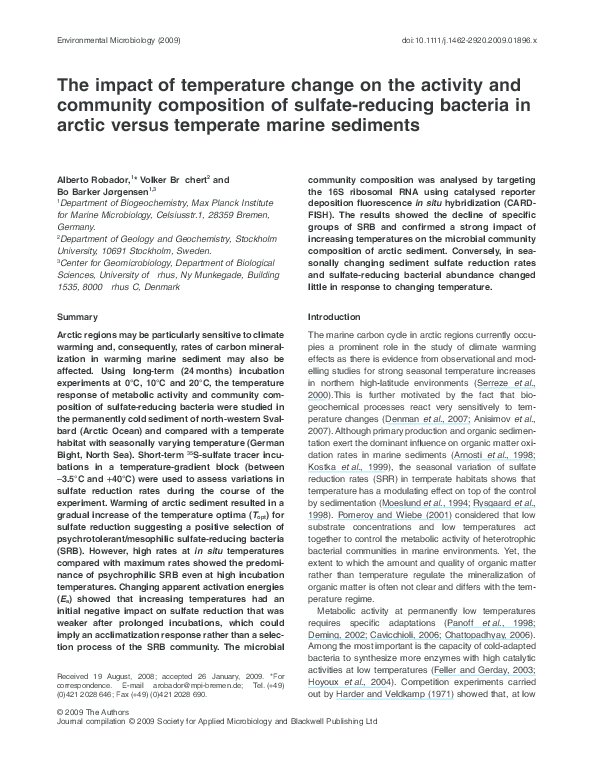 (PDF) The impact of temperature change on the activity and community ...